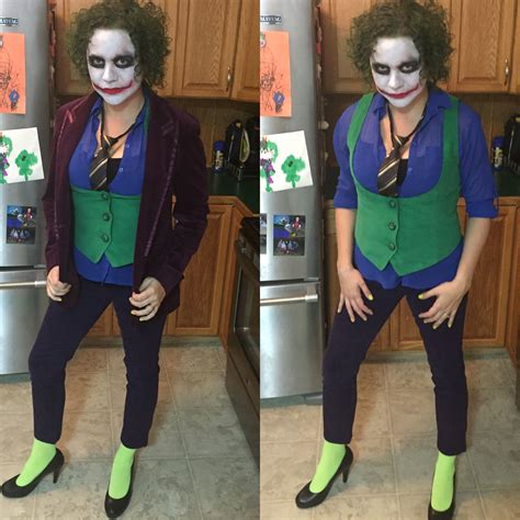 Female joker cosplay in 2019. DIY female joker costume. The vest was made with green ...
