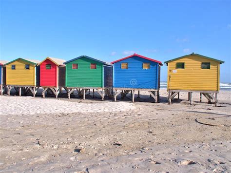 Colorful Beach Huts At Muizenberg South Africa Stock Image Image Of