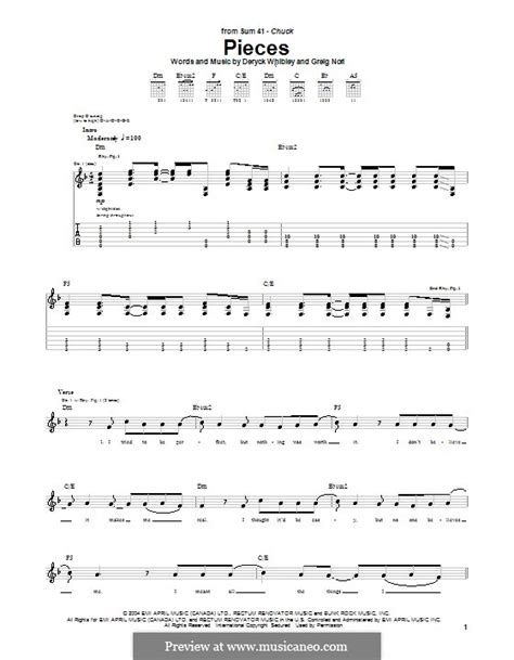 Learn to play sum 41 with easy chords for beginners. Pieces (Sum 41) by D. Whibley, G.A. Nori - sheet music on ...
