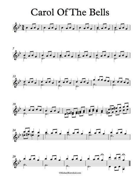 Carol of the bells violin sheet music notes by mykola. Free Violin Duet Sheet Music - Carol Of The Bells - Michael Kravchuk