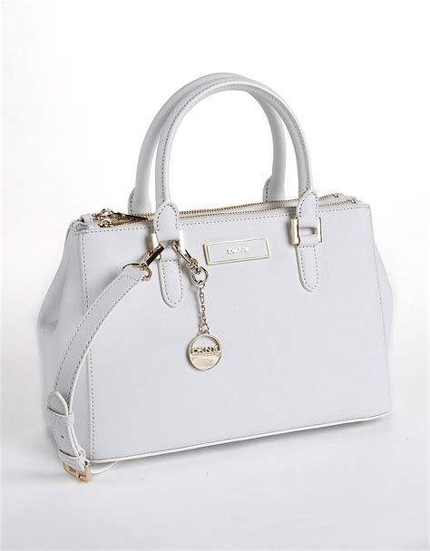 Lyst Dkny Leather Satchel Bag In White