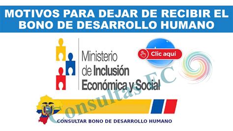 Motivos Para Dejar De Recibir El Bono De Desarrollo Humano Consultas