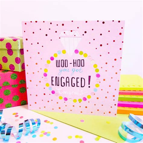 Woo Hoo Engaged Engagement Card By Fays Studio