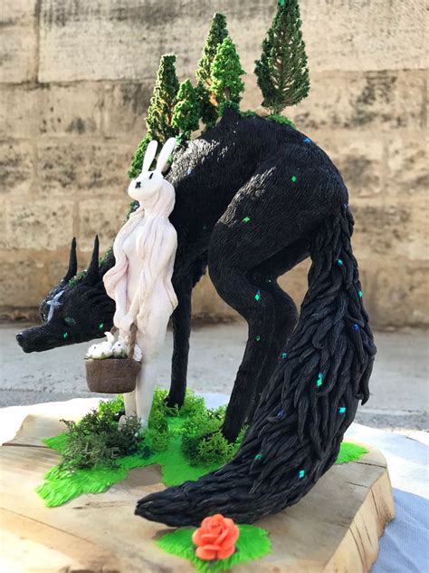 Chiara Bautista Star Wolf And Rabbit Girl Sculpture Ooak
