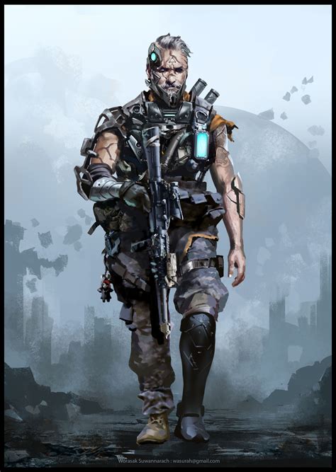 Artstation Cyborg Soldier Worasak Suwannarach Cyborgs Soldier