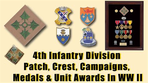 4th Infantry “ivy” Division Ww 2 Veterans Patch Crest Basic Medals