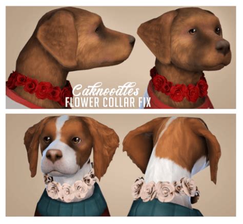 Dog Flower Rose Collars For The Sims 4 Spring4sims Sims Pets Sims