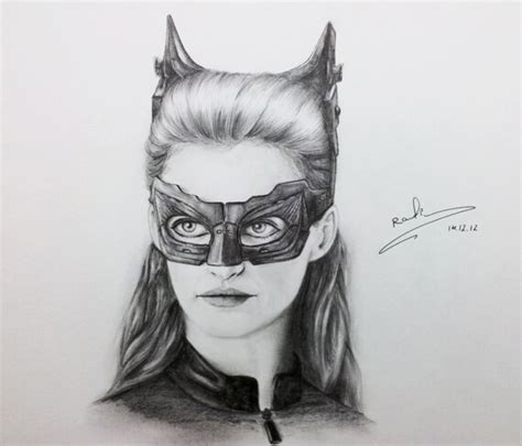 Catwoman Realistic Pencil Drawing Handmade Graphite Art