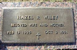 Hazel Ruth Killpatrick Wiley 1925 1991 Find A Grave Memorial