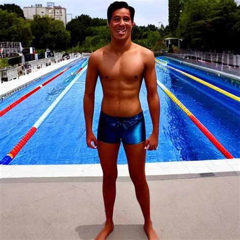 Generate A Full Body Image Of A Male Celebrity Who Is A Swimmer
