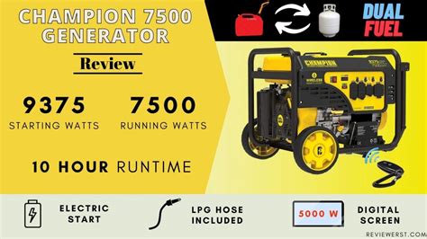 Champion 7500 Dual Fuel Generator Review Reviewerst
