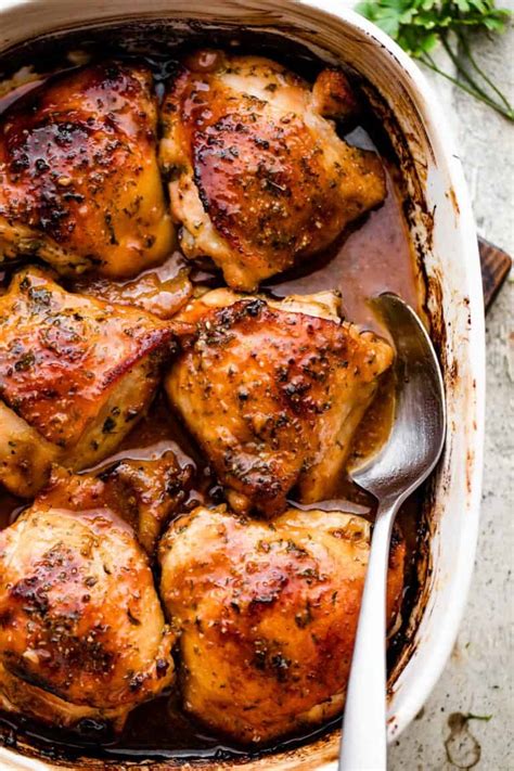 Honey Garlic Baked Chicken Thighs Easy Weeknight Recipes