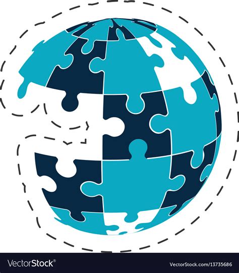 Global Puzzle Solution Image Royalty Free Vector Image