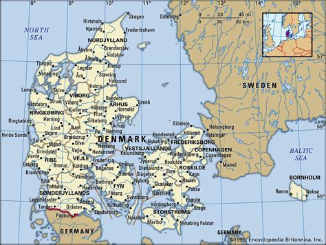 Карта Дании описание страны география информация столица факты Атлас