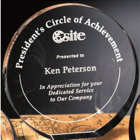 Elite Circle Optical Crystal Dedicated Service Award Awardmakers