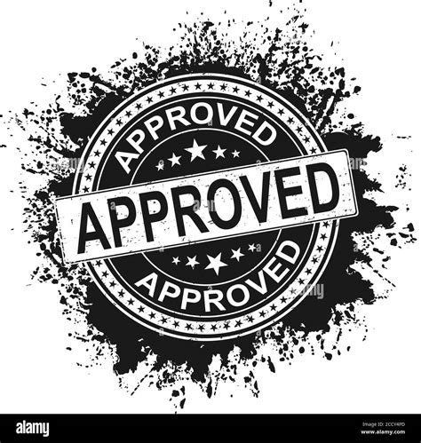 Black Approved Grunge Rubber Stamp On White Vector Illustration Stock