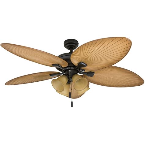 Honeywell Palm Valley 52 Bronze Tropical Led Ceiling Fan With Bowl