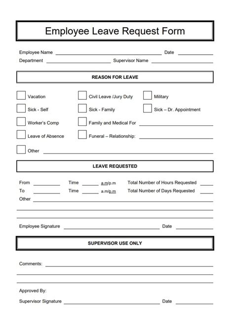 Application For Leave Of Absence Leave Request Medical Sample Form Pdf