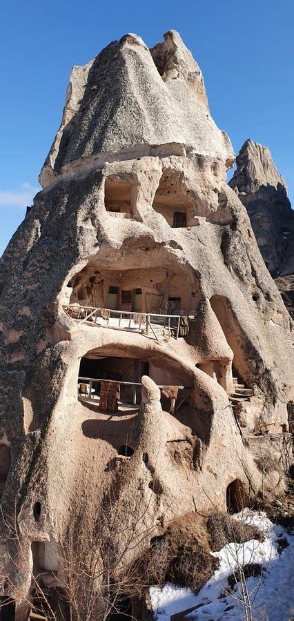 Goreme Valley With Ancient Chapels Carved Into Hillside Cappadocia