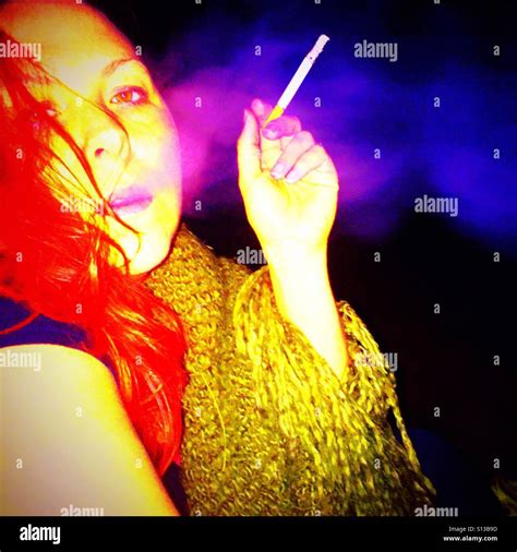 Pop Art Smoking Girl Stock Photo Alamy