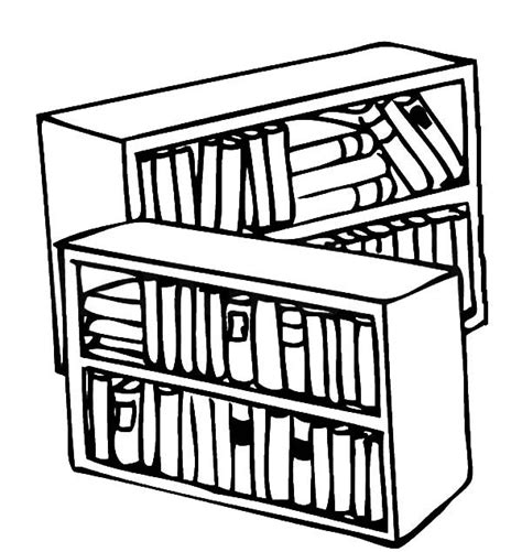 Library Bookshelf Coloring Pages Best Place To Color