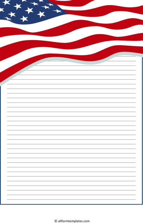 American Flag Writing Paper Hd All Form Templates