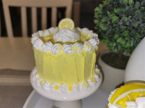 Mini Lemon Cake Lemon Mini Cake Lemon Summer Tiered Tray Etsy