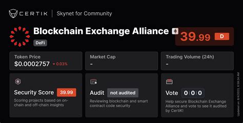 Blockchain Exchange Alliance Certik Skynet Project Insight