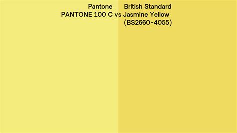 Pantone 100 C Vs British Standard Jasmine Yellow Bs2660 4055 Side By