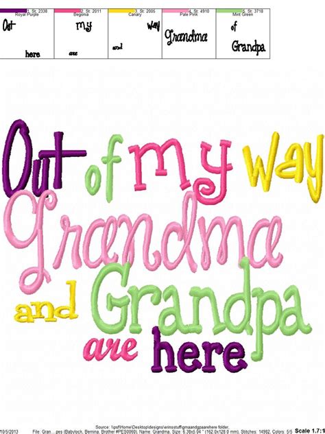 Out Of My Way Grandma And Grandpa Are Here Embroidery Design Etsy