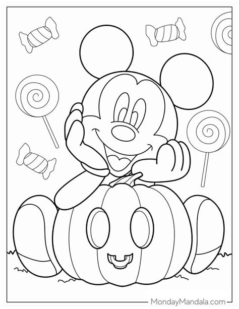 Mickey Mouse Pumpkin Coloring Pages Coloring Nation