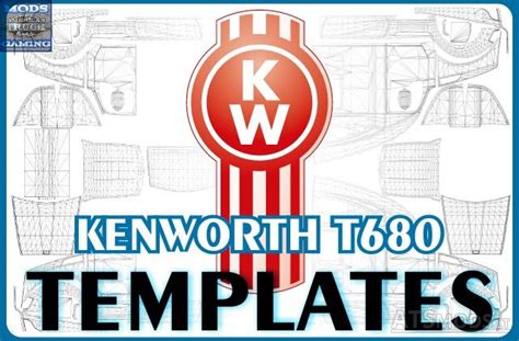 Template livery for jb shd. Kenworth T680 Templates | American Truck Simulator mods