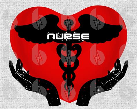 Nurse With Heart Svg And Caduceus Symbol Sublimation Cut Etsy
