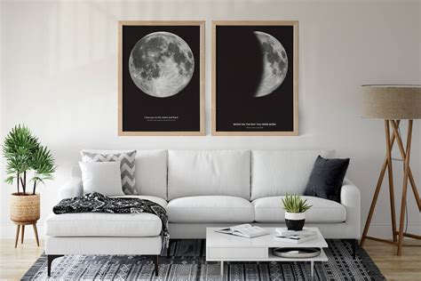 Moon Phase Poster Custom Moon Phase Print Positive Prints
