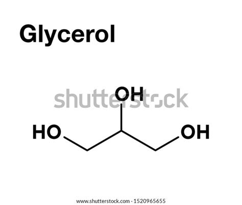 Glycerol Organic Compound Structural Chemical Formula Stock Vector