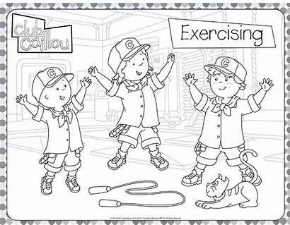 Caillou Coloring Exercise Sheet Club Activities Colouring