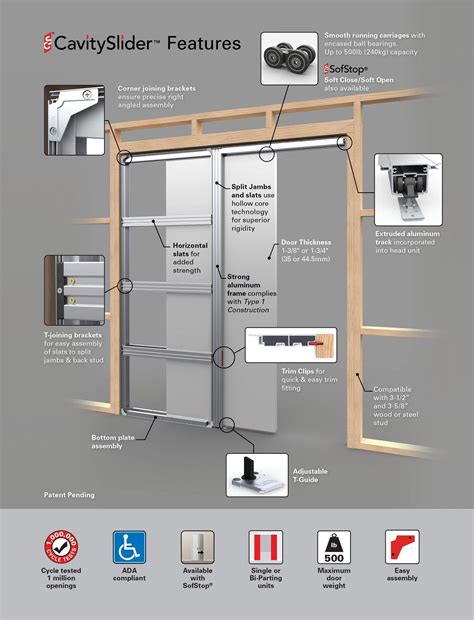 Cavity Slider™ Pocket Door Frame For Doors Up To 4x8 Pocket Door