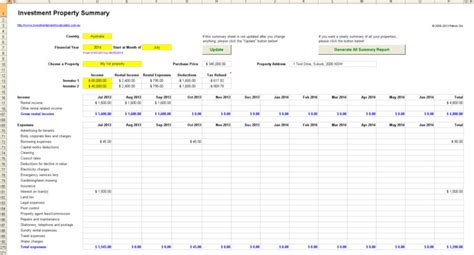 Buy To Let Spreadsheet In Rental Investment Property Record Keeping