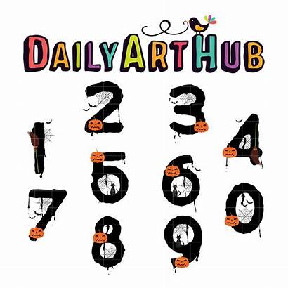 Numbers Spooky Clip Dailyarthub Holidays Halloween Sets