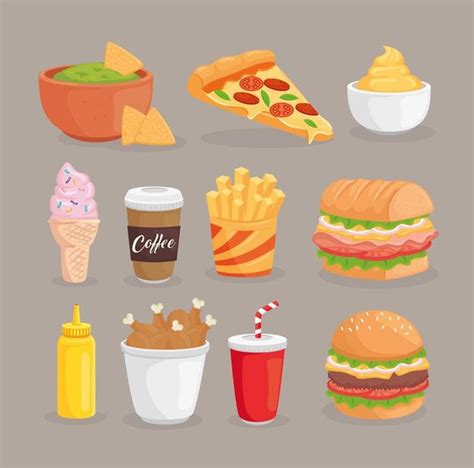 Premium Vector Fast Food Collection Illustration