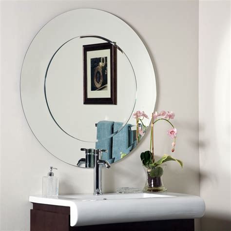 Frameless mirrors over white 8. Décor Wonderland Oriana Modern Frameless Bathroom Mirror ...