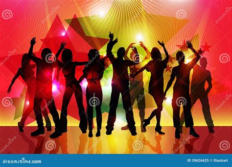 Silhouettes Of Party People Dancing Stock Vector Illustration Of