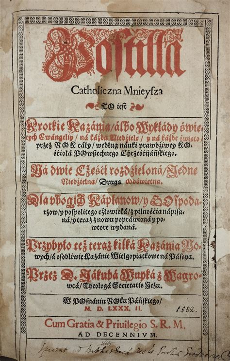 Wujek Jakub - Postilla Catholiczna Mnieysza to iest Krotkie Kazania