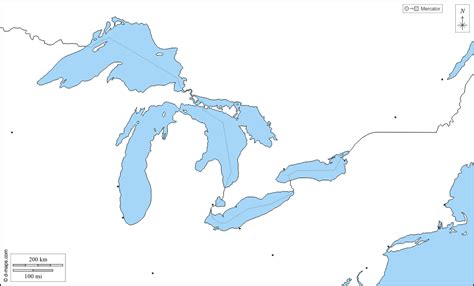 Great Lakes Free Map Free Blank Map Free Outline Map Free Base Map