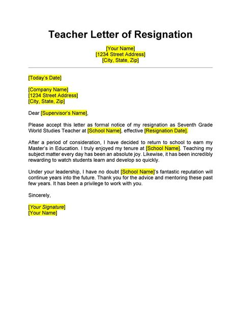Resignation Effective Today Sample Resignation Letter