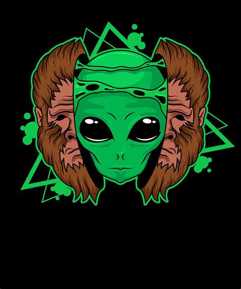 Ufo Monster Aliens Believer Alien Bigfoot Digital Art By Colorfulsnow