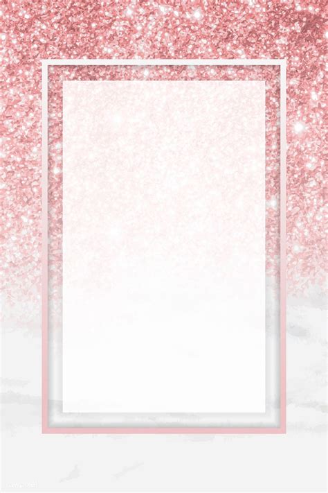 Pink Gold Rectangle Frame On Glittery Background Vector Premium Image