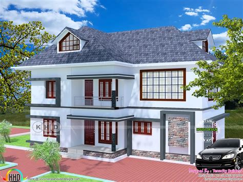 Decorative Flat Roof 4 Bedroom House Plan Kerala Home Design And Floor