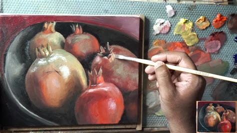 How To Paint Pomegranates In Oils Oil Painting Pomegranates YouTube