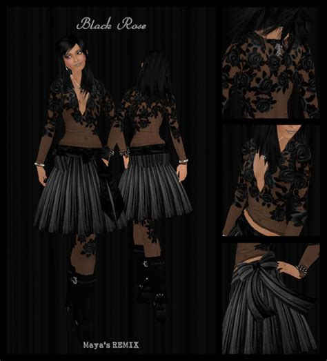 Second Life Marketplace Mayas Remix Black Roseoutfit Boxed